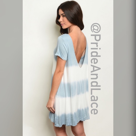 LAST 1️⃣ Lulus Blue/White Tie Die Dress 🌊 - Picture 2 of 4